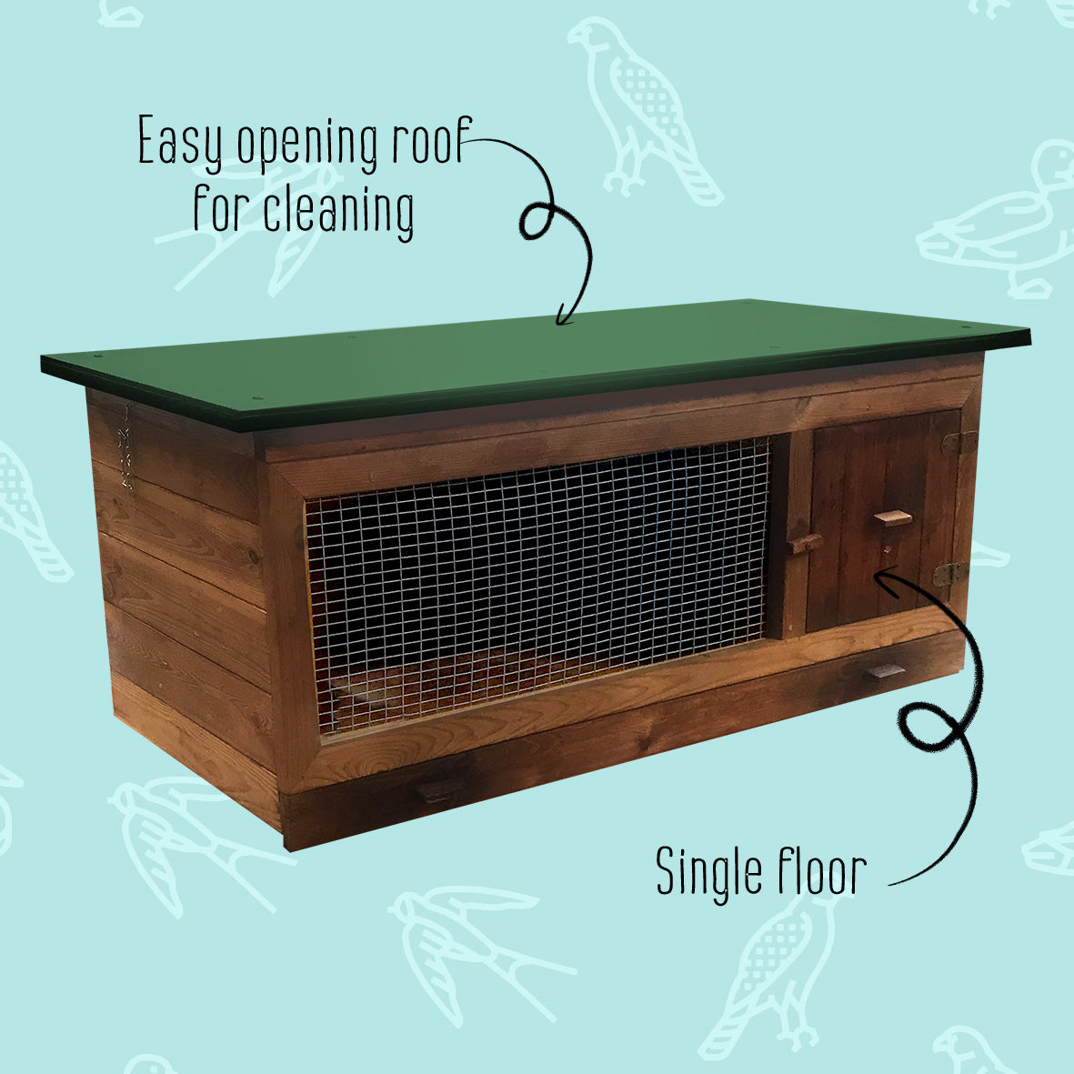 Single story rabbit outlet hutch