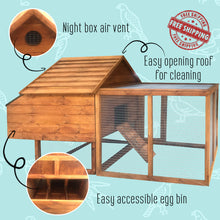 Load image into Gallery viewer, Chicken Coop with Nesting Boxes and Run