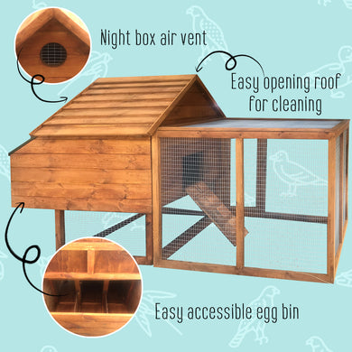Chicken Coop with Nesting Boxes and Run