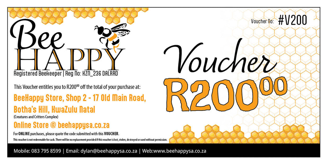 BeeHappy Beekeeping Gift Card Voucher